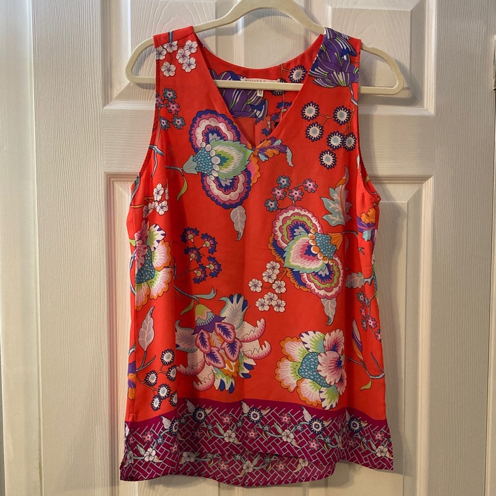 NWT Violet & Claire Floral Sleeveless Top Women's Size Large